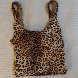 (407) bathing suit one piece leopard print xs